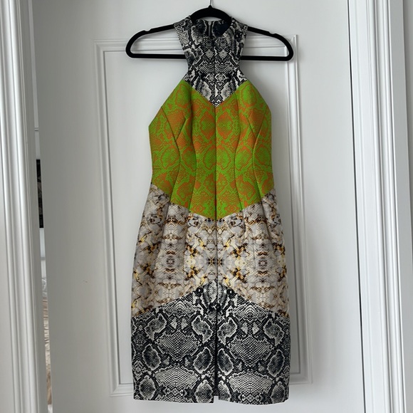 Josh Goot Snake Print Sculpt Racer Back Dress S US4/AUS 8 Australian Dion Lee - Picture 1 of 8